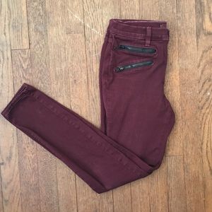 J Brand Burgundy Skinny Jeans